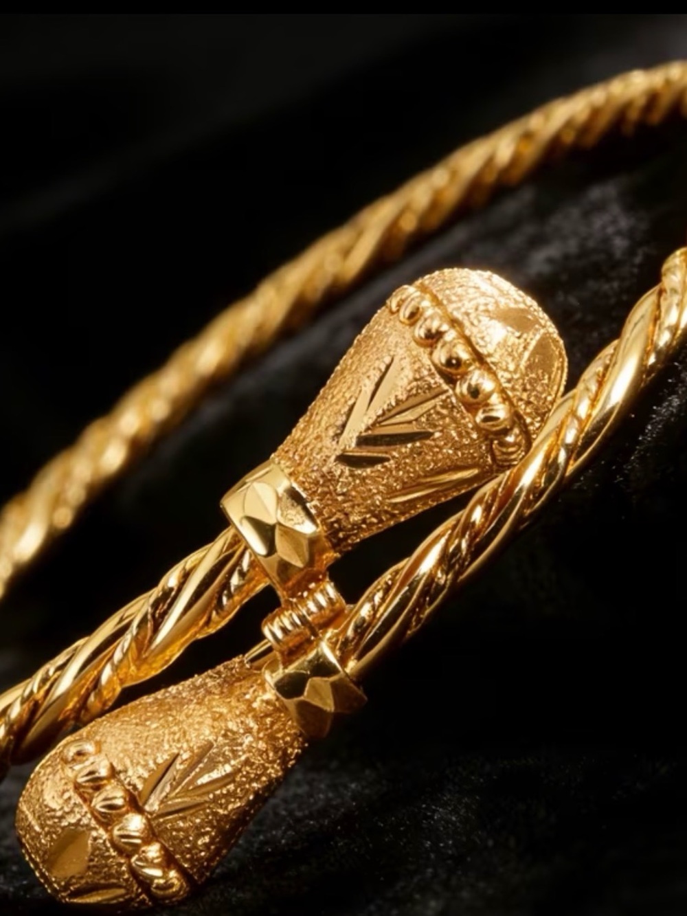 Textured Gold-Tone Twisted Rope Cuff Bracelet - Women's Jewelry